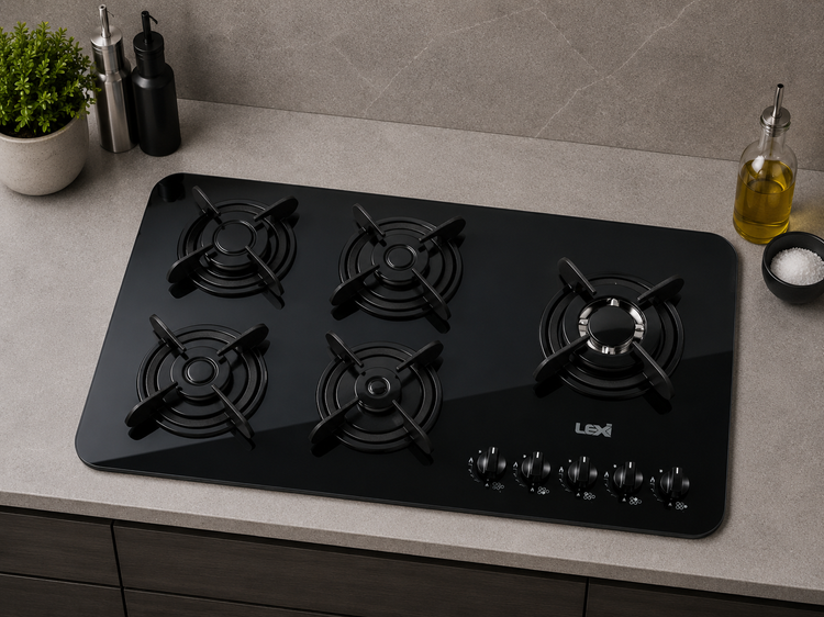 اجاق گاز 5 شعله شیشه ای توکار لگزی مدل G-10-S