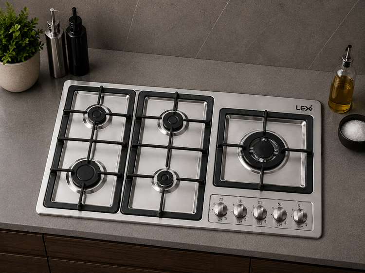 اجاق گاز توکار استیل پنج شعله لگزی مدل G-18-S