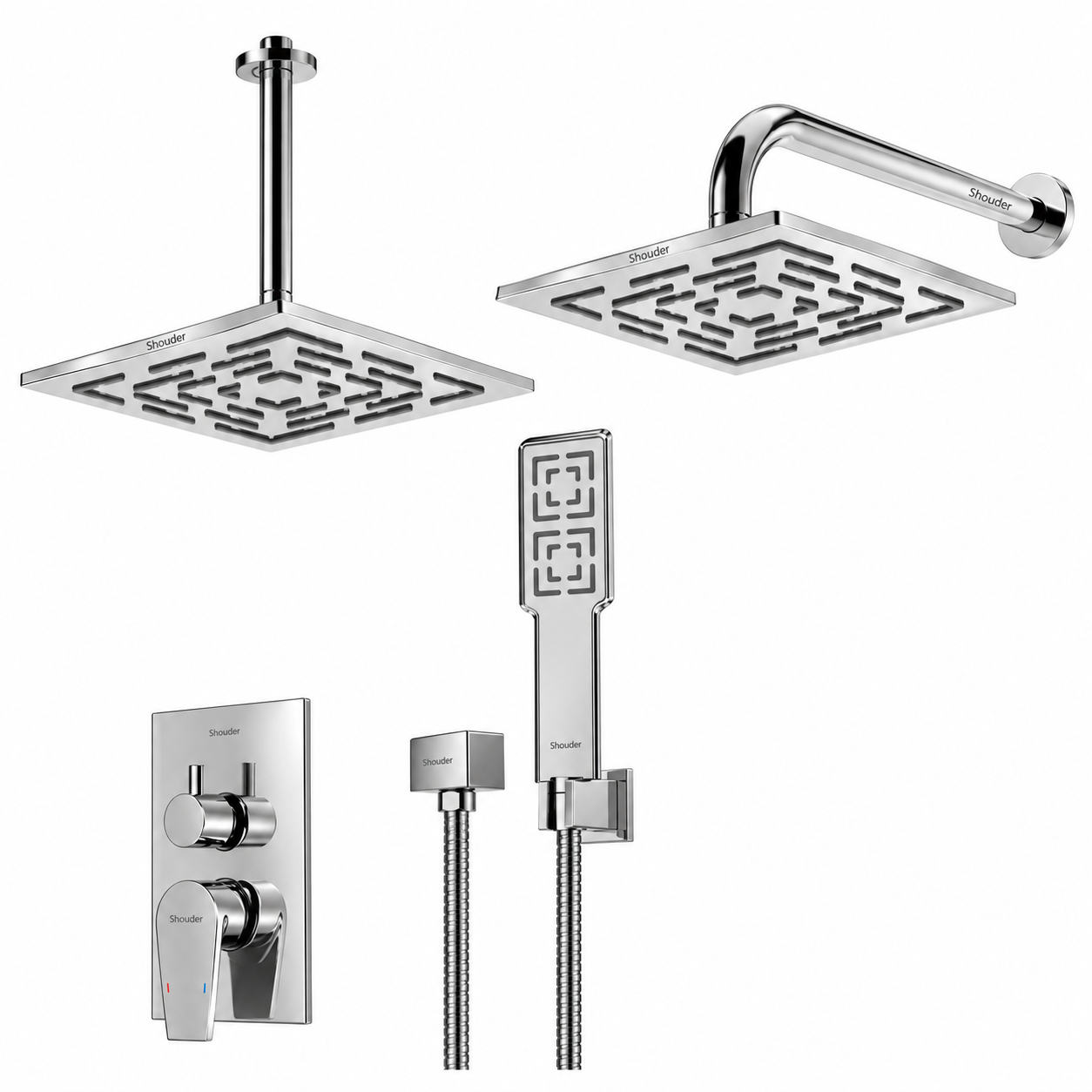شیر حمام توکار شودر مدل رومر پلاس تیپ Brass 3