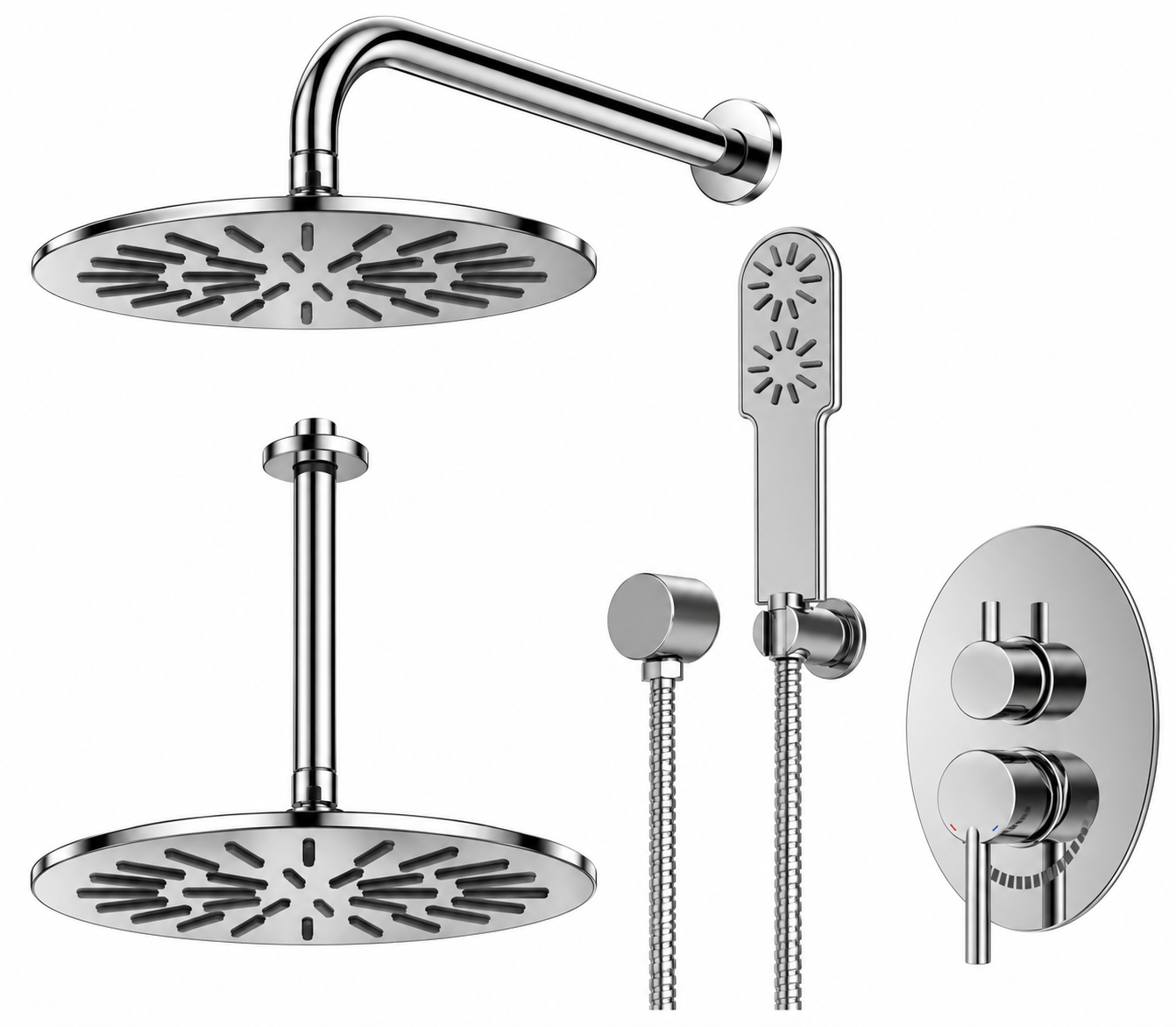 شیر حمام توکار شودر مدل روگن تیپ Brass 3