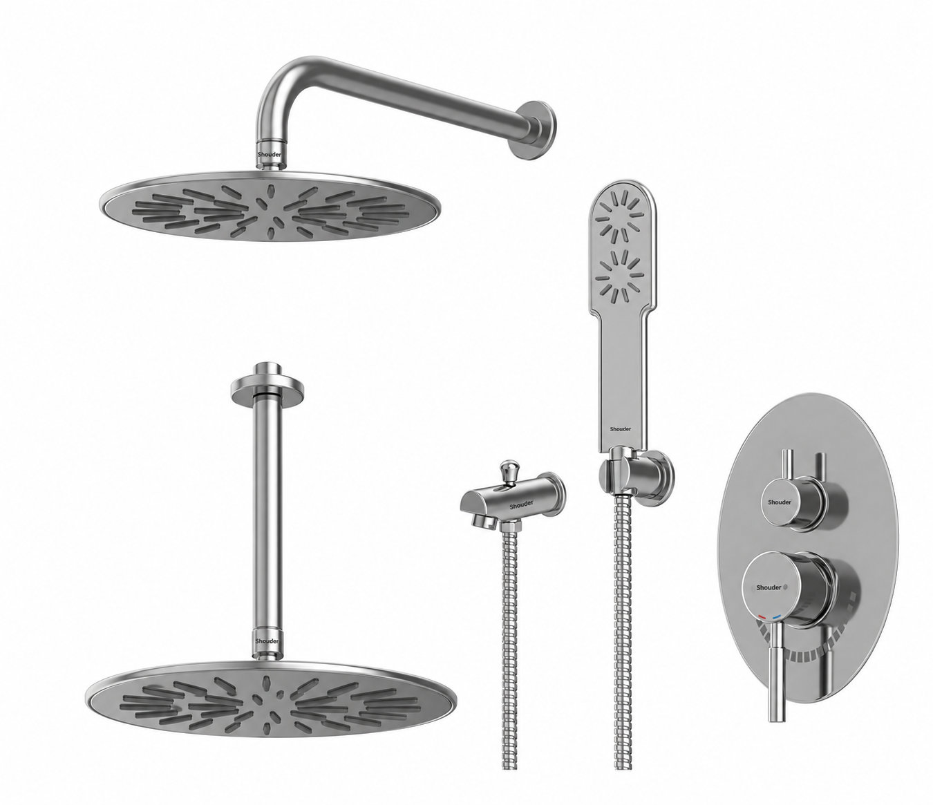 شیر حمام توکار شودر مدل روگن تیپ Brass 4