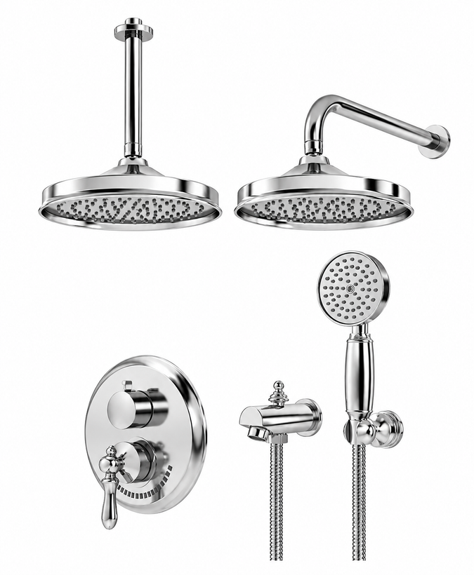 شیر حمام توکار شودر مدل زیگموند تیپ Brass 4